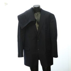 Hart Schaffner Marx Mens 2 Button Suit 40R Pinstri